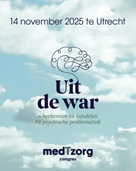Afbeelding aankondiging medTzorg congres 'Uit de war'