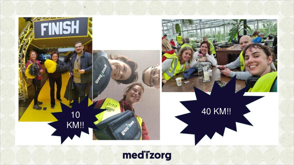 Drie foto's van teammedTzorg tijdens de Nacht van de Vluchteling in 2024