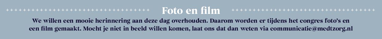 Afbeelding met tekst mbt foto en film dat gemaakt zal worden tijdens het congres