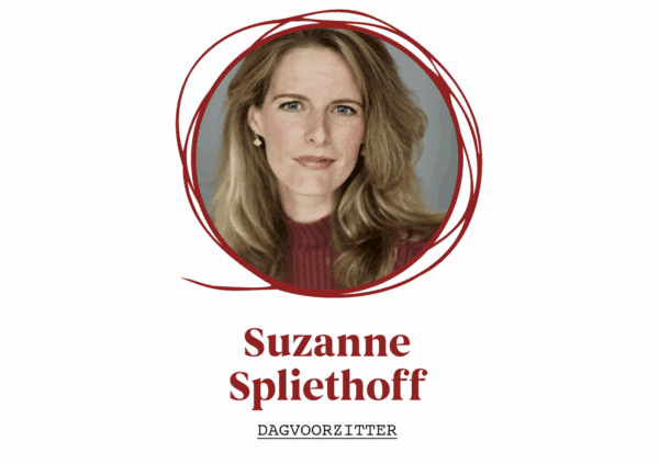 Foto van Suzanne Spliethoff, dagvoorzitter tijdens het medTzorg congres Uit de war
