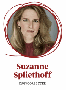 Foto van dagvoorzitter Suzanne Spliethoff tijdens medTzorg congres Uit de war