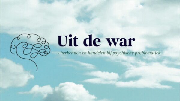 Banner met afbeelding wolken en tekst 'Uit de war'