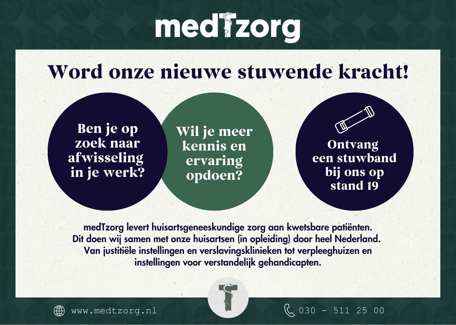 Afbeelding van teksten in bollen: Word onze nieuwe stuwende kracht!