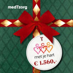 Afbeelding van bord met bedrag dat voor Met je Hart is opgehaald met waardebon